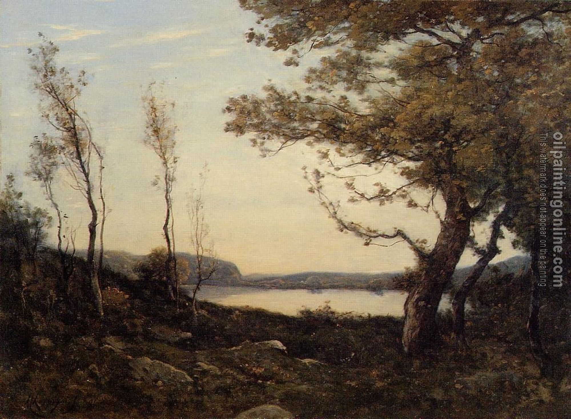 Henri-Joseph Harpignies - Landscape with Lake